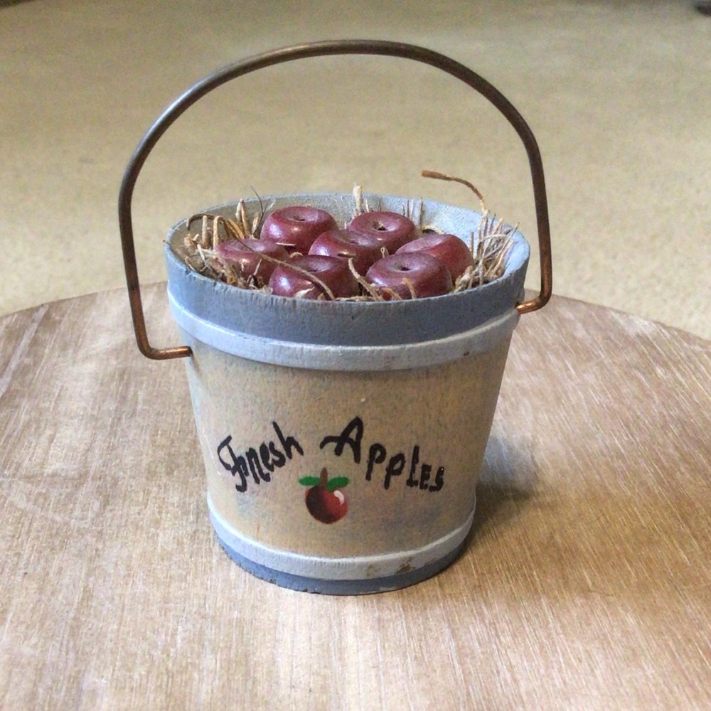 Miniature Bucket w/apples BUY 2 OR MORE ITEM $10 OR LESS GET 3rd LESSER FREE